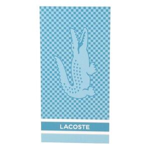 NWT LACOSTE CROC LOGO PLAID‎ BLUE BEACH TOWEL 100% COTTON 36” x 72”